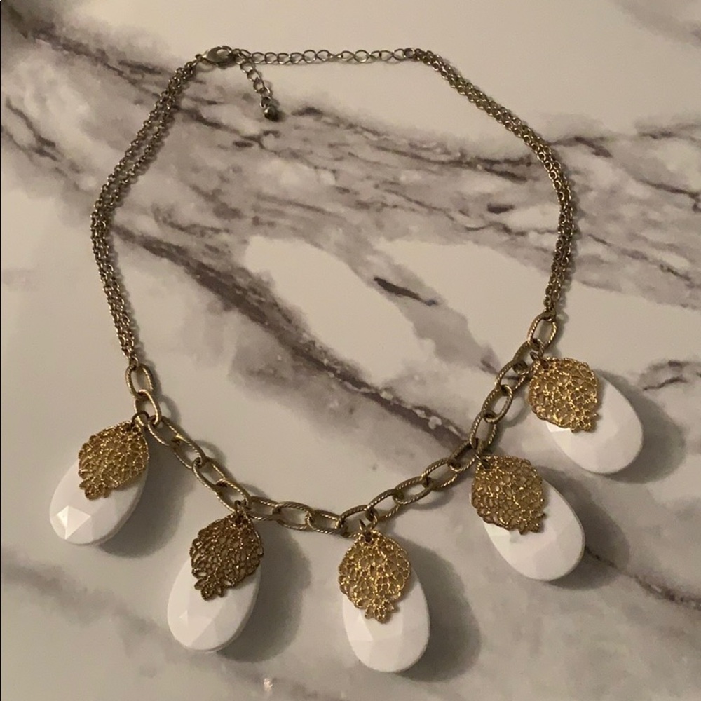 White and gold necklace